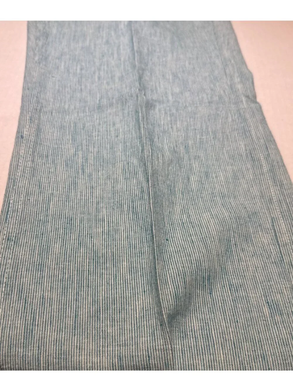 Freedom Trail by Kyodan womens L blue stripe linen cotton pants flat front mid
